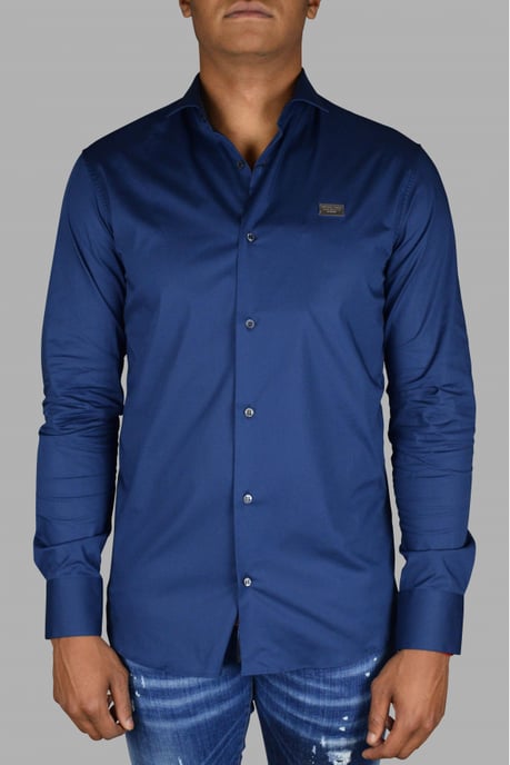 Philipp Plein Diamond Cut LS Iconic Hemd Blau - Image 2