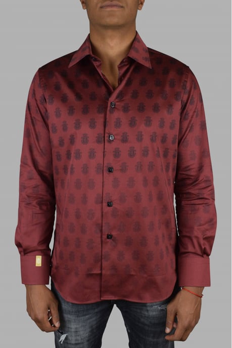 Billionaire LS Milano All over Hemd Bordeaux Bordeaux - Image 2