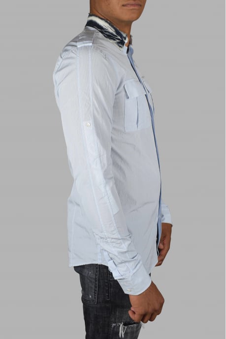 Balmain Hemd mit Jeanskragen Blau - Image 4