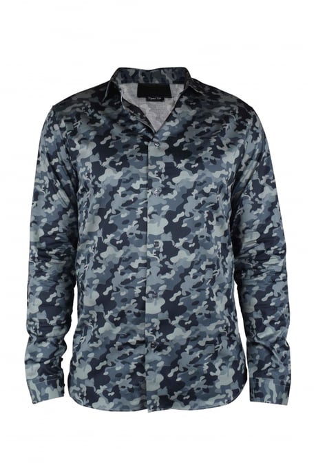 Philipp Plein LS Camouflage Hemd Grau - Image 1