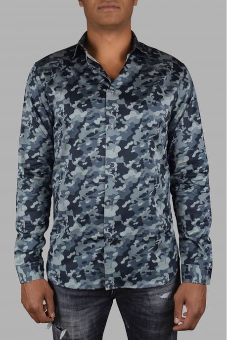 Philipp Plein LS Camouflage Hemd Grau - Image 2