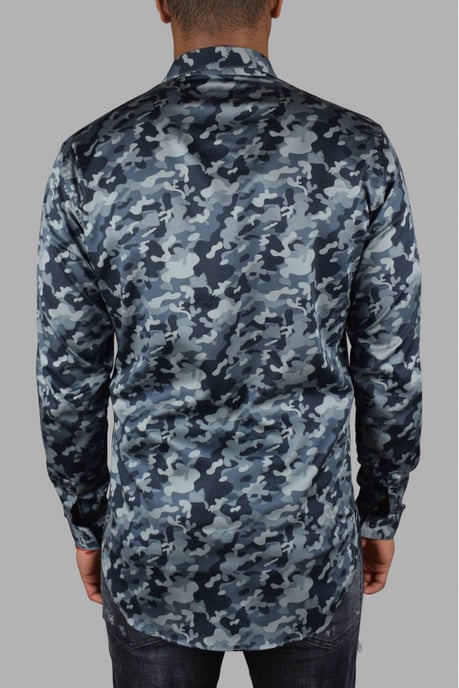 Philipp Plein LS Camouflage Hemd Grau - Image 3