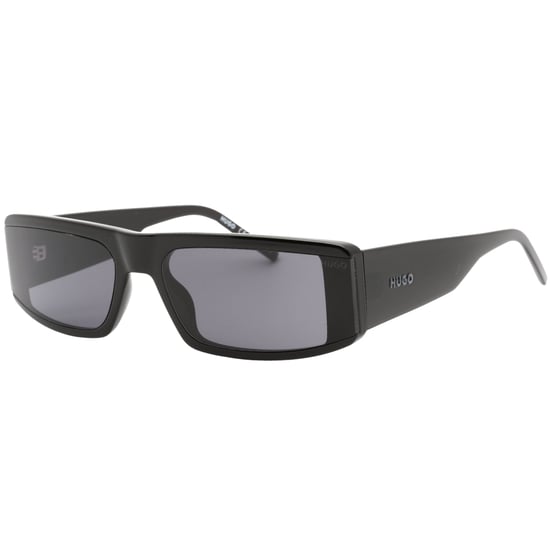 Hugo Boss graue Sonnenbrille mit rechteckigen Gläsern und schwarzen Gläsern - Image 2