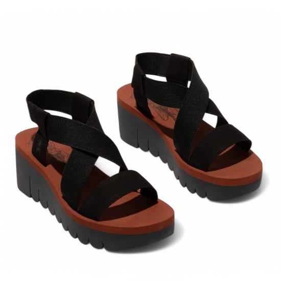 Fly London YABI922FLY Damen-Sandalen Cupido aus schwarzem Ziegelsteinleder mit Plateau-Wedges - Image 2