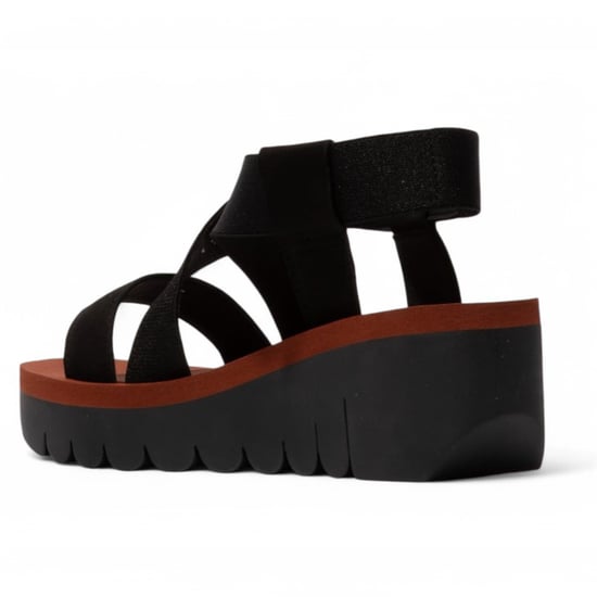 Fly London YABI922FLY Damen-Sandalen Cupido aus schwarzem Ziegelsteinleder mit Plateau-Wedges - Image 3