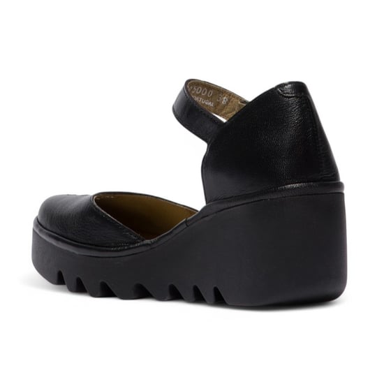 Fly London Damen BISO305FLY Keilsandalen Espadrille Riemchen Heels in Schwarz - Image 3