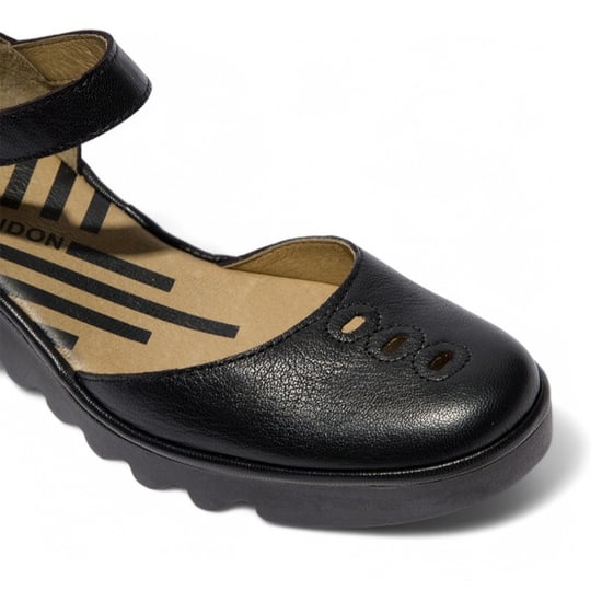 Fly London Damen BISO305FLY Keilsandalen Espadrille Riemchen Heels in Schwarz - Image 4