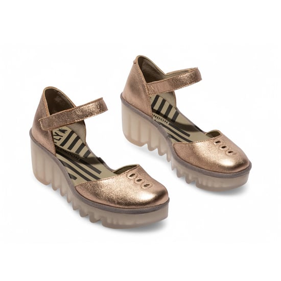 Fly London Damen Sahara Gold BISO305FLY Keilsandalen Espadrille Stap Heels - Image 2