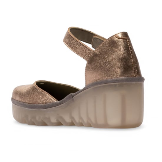 Fly London Damen Sahara Gold BISO305FLY Keilsandalen Espadrille Stap Heels - Image 3