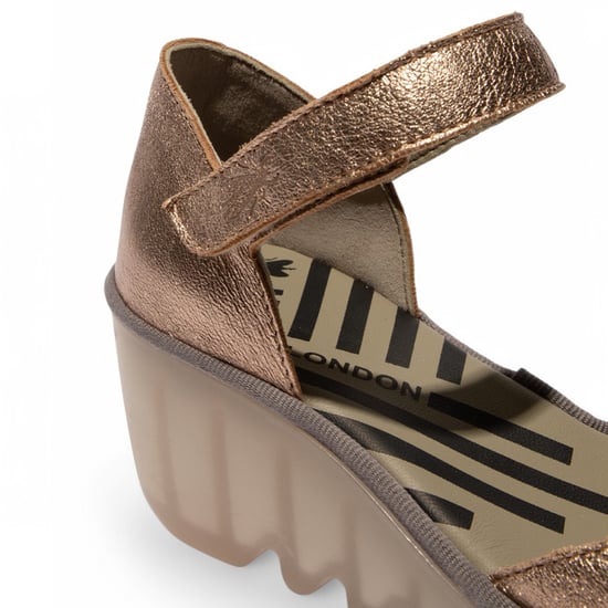 Fly London Damen Sahara Gold BISO305FLY Keilsandalen Espadrille Stap Heels - Image 4