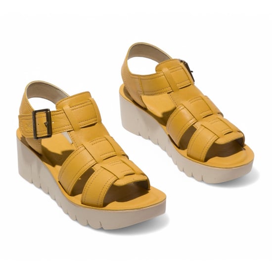 Fly London Damen YUDD236FLY Bumblebee Gelbe Ledersandalen Espadrille Plateau Wedges - Image 2