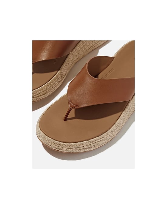 FitFlop Damen F-Mode Espadrille Leder Flatform T/Post Sandalen - Image 3