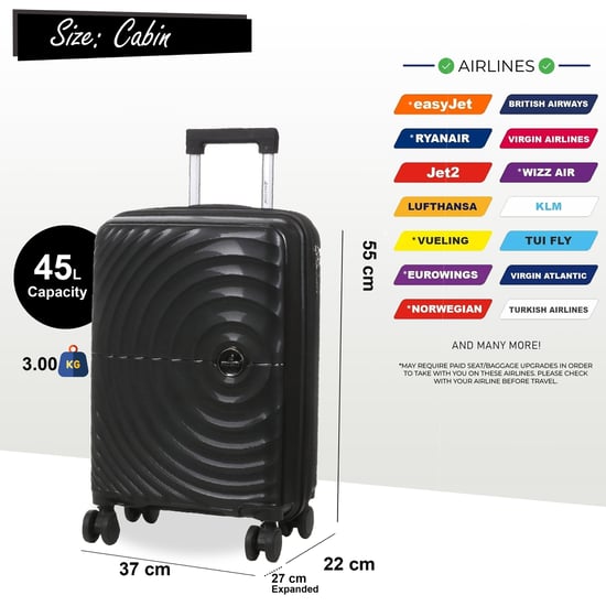 Erweiterbarer schwarzer Hartschalenkoffer mit 8 Rädern - Image 4