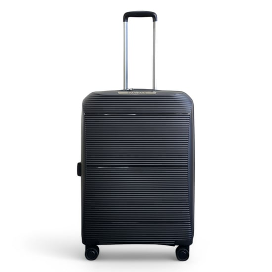Erweiterbares schwarzes Hartschalen-PP-Kofferset mit 8 Rädern, Reisegepäck, Kabine, Urlaub, Taschen - Image 6