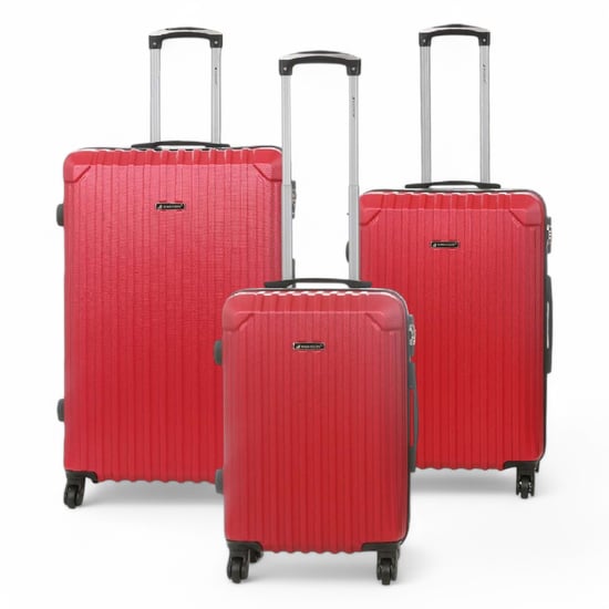 Hartschalen-Reisekoffer aus rotem ABS mit 8 Rädern - Image 1