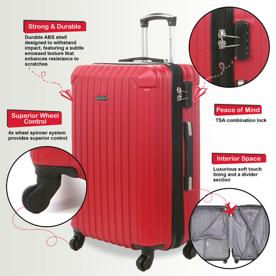Hartschalen-Reisekoffer aus rotem ABS mit 8 Rädern - Image 3
