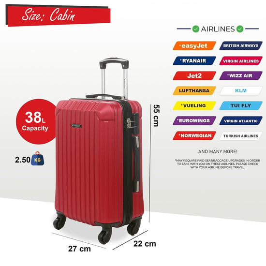 Hartschalen-Reisekoffer aus rotem ABS mit 8 Rädern - Image 4