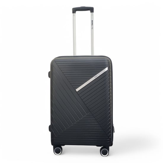 Robuster Hartschalenkoffer Schwarz 8 Rollen Reisegepäck Urlaub Koffer - Image 6