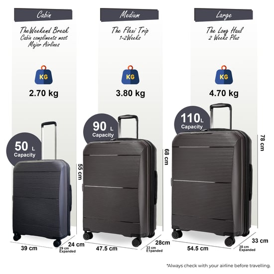 Erweiterbares graues Hartschalen-PP-Gepäck mit 8 Rädern, Reise-/Kabinen-/Urlaubstaschen, Koffer-Set - Image 2