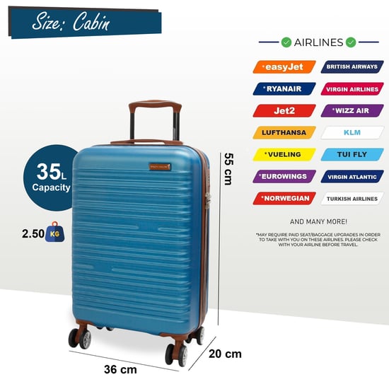 Erweiterbarer blauer Hartschalenkoffer aus ABS mit 8 Rollen, robuster Reisekoffer, Urlaubsgepäck - Image 4