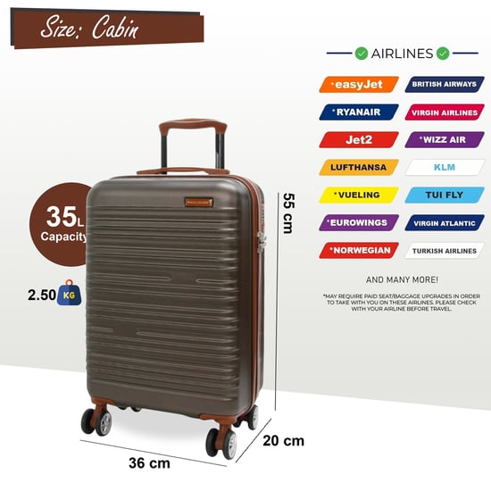 Erweiterbarer Kaffeebrauner Hartschalen-ABS-Koffer mit 8 Rädern Robuster Reisekoffer Urlaubsgepäck - Image 4