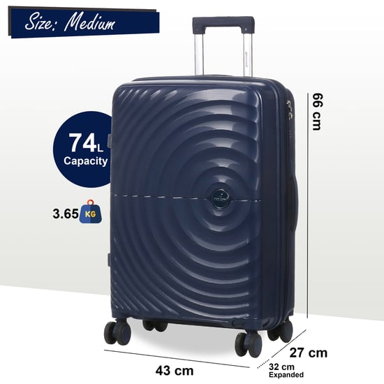 Erweiterbarer Hartschalen-Handgepäckkoffer mit 8 Rädern, Marineblau - Image 6
