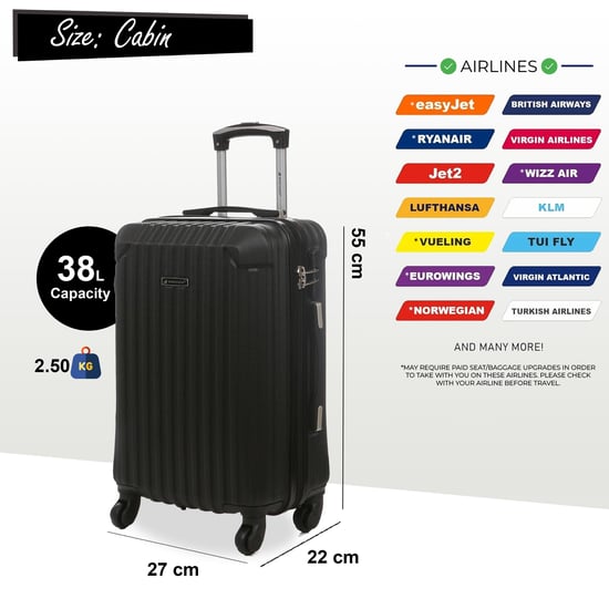 Hartschalenkoffer aus schwarzem ABS mit 8 Rädern, Reisegepäck, Kabinenkoffer - Image 4