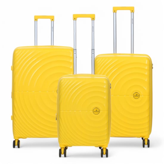 Erweiterbarer gelber Hartschalenkoffer mit 8 Rädern - Image 1
