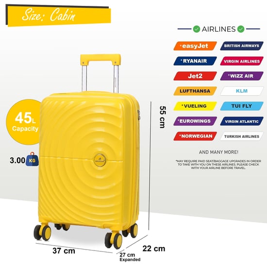 Erweiterbarer gelber Hartschalenkoffer mit 8 Rädern - Image 4