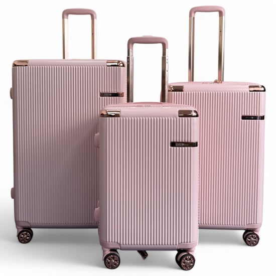 Erweiterbarer Hartschalenkoffer in Roségold mit 8 Rädern, Reisegepäck, Kabinenkoffer - Image 1