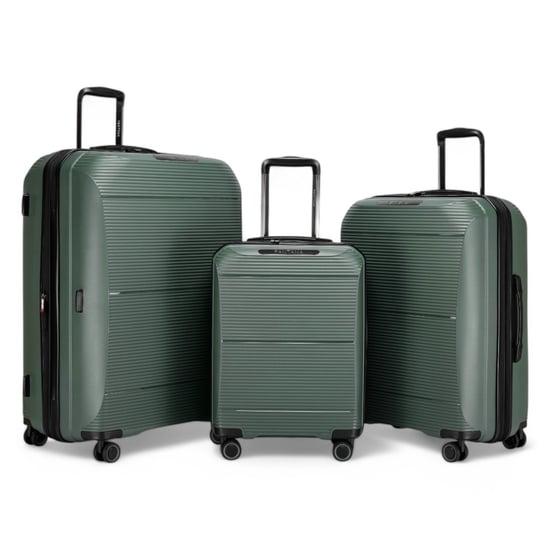 Erweiterbares rosa Hartschalen-PP-Gepäck mit 8 Rädern, Reise-/Kabinen-/Urlaubstaschen, Koffer-Set - Image 1