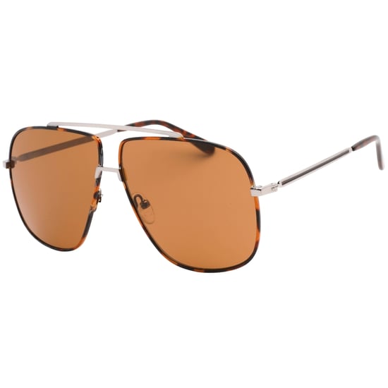Guess Sonnenbrille mit braunen Gläsern und glänzendem hellem Rutheniumsilber - Image 2