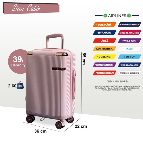 Erweiterbares Hartschalen-Reisekoffer-Set in Roségold mit 8 Rädern - Image 4