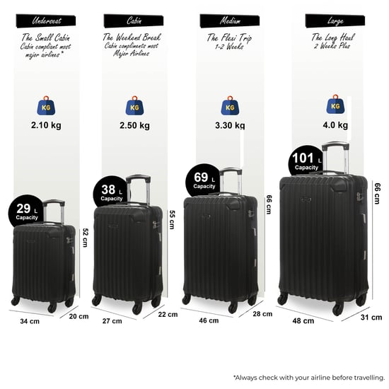Hartschalenkoffer aus schwarzem ABS mit 8 Rädern, Reisekoffer-Set für die Kabine - Image 2