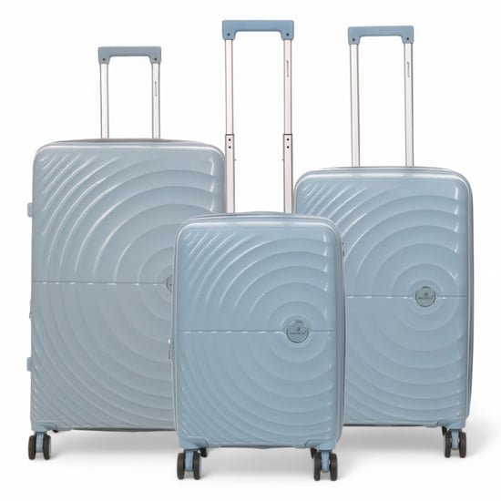 Erweiterbares Himmelblaues Hartschalen-Handgepäck-Set mit 8 Rädern - Image 1