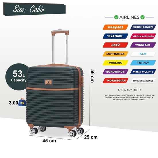 Stabiler ABS-Hartschalen-Kabinenkoffer, 56 x 45 x 25 cm, Gepäck, passend für British Airways - Image 2