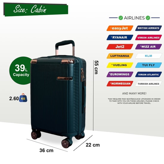 Hartschalen-Kabinenkoffer 55 x 36 x 22 cm PC-Koffer Gepäck passend für Easyjet, Ryanair - Image 2