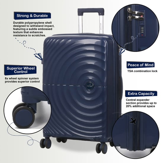 Hartschalen-Kabinenkoffer 55 x 37 x 22 cm PP-Koffer Gepäck passend für Easyjet, Ryanair - Image 3