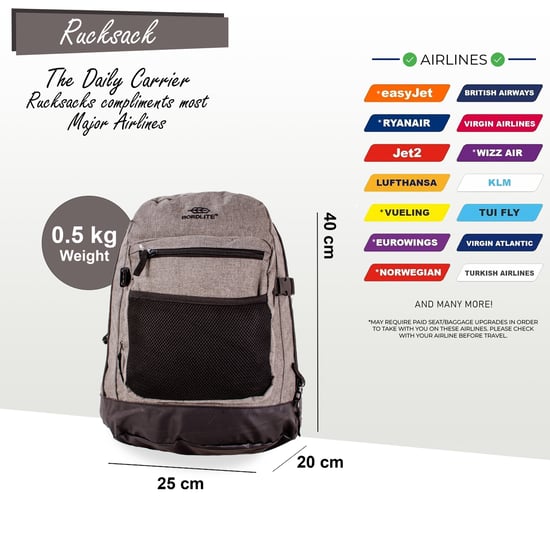 Rucksack 40 x 20 x 25 cm, Reise-Kabinentasche für unter den Sitz für Ryanair, Easy Jet - Image 2
