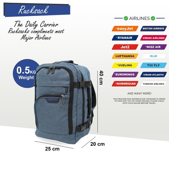 Rucksack 40x20x25 cm Reise-Kabinentasche für Easy Jet, Ryanair - Image 2