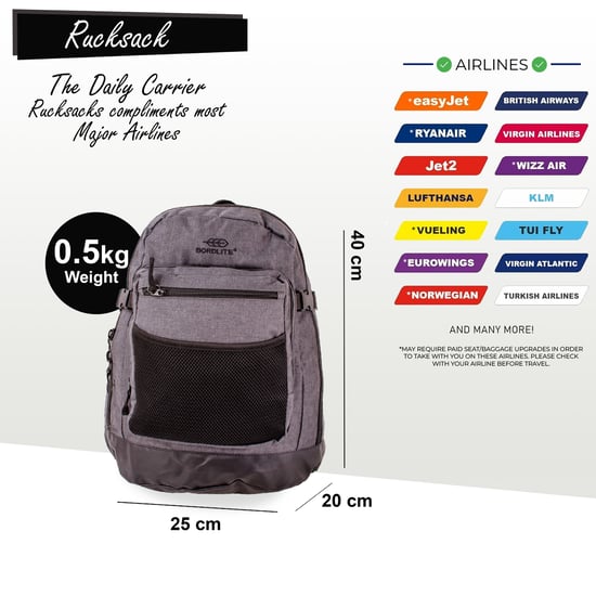 Rucksack 40 x 20 x 25 cm, Reise-Kabinentasche für unter den Sitz für Ryanair, Easy Jet - Image 2