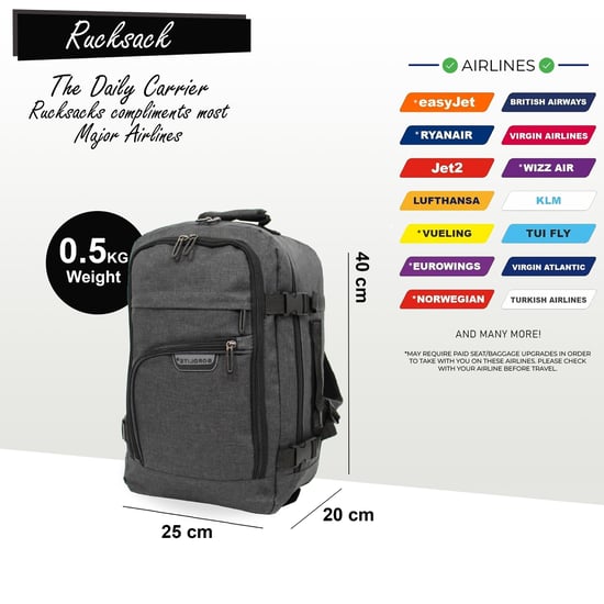 Rucksack 40x20x25 cm Reise-Kabinentasche für Easy Jet, Ryanair - Image 2