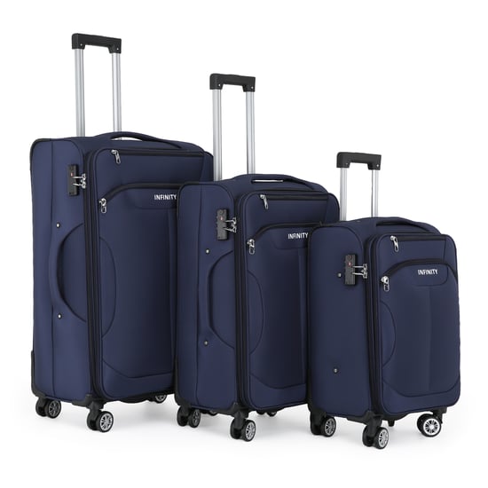 Blauer Weichschalenkoffer mit 8 Rollen, Gepäckset, Reisegepäck, TSA, leichtes Handgepäck, Kabinentasche - Image 4