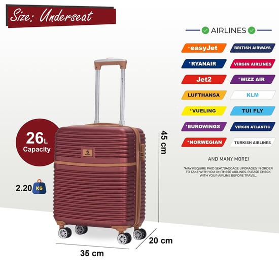 ABS-Hartschalen-Kabinenkoffer für unter den Sitz, 45 x 35 x 20 cm, Gepäck, passend für Easyjet - Image 2