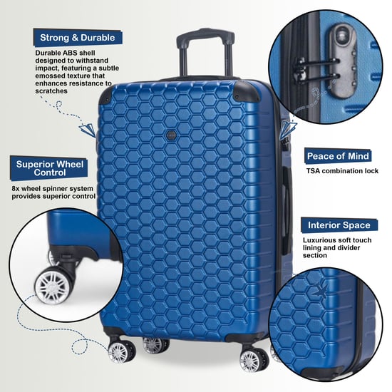 Stabiler ABS-Hartschalen-Kabinenkoffer 55 x 40 x 20 cm, Gepäck, passend für Easyjet, Ryanair - Image 3