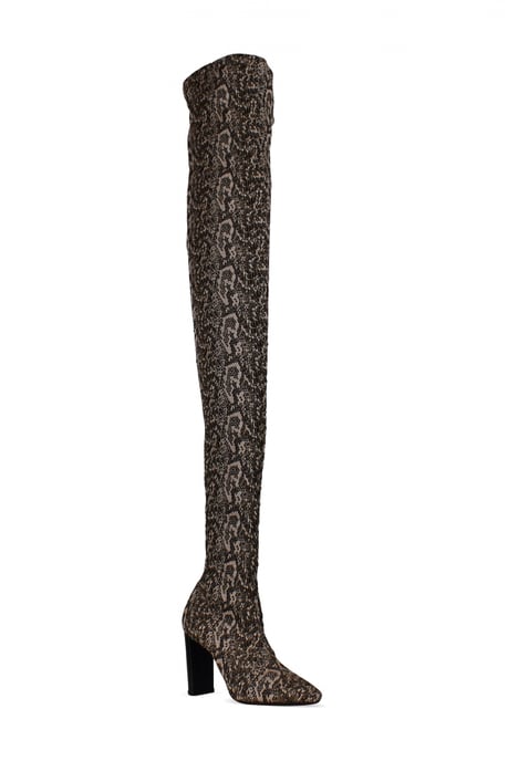 Saint Laurent Moon Overknee-Stiefel Beige - Image 2