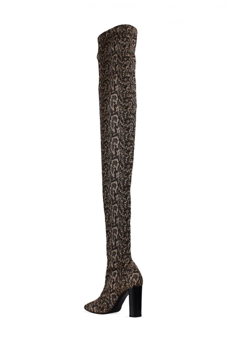 Saint Laurent Moon Overknee-Stiefel Beige - Image 3