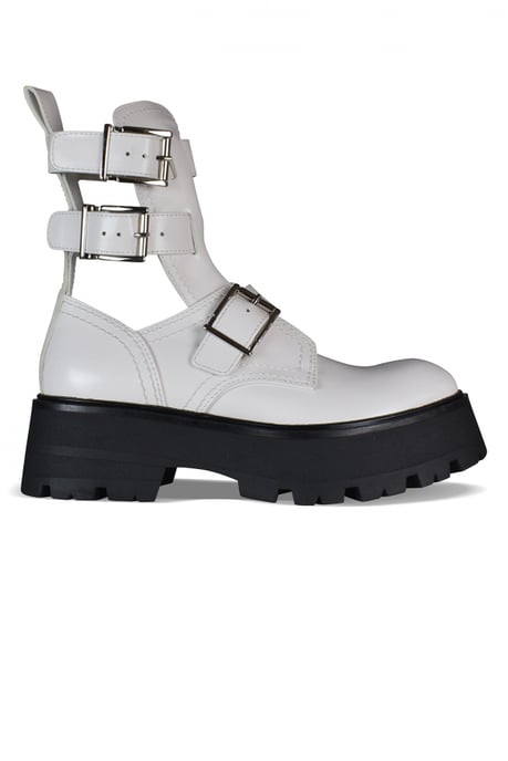 Alexander McQueen Rave Buckle Stiefeletten Weiß - Image 1