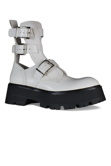 Alexander McQueen Rave Buckle Stiefeletten Weiß - Image 3