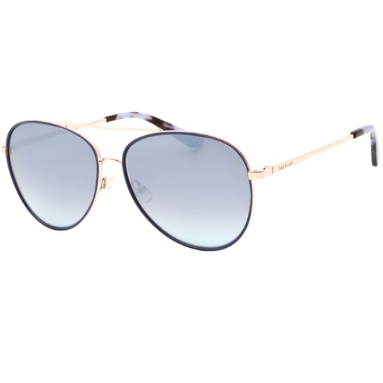 Juicy Couture Sonnenbrille mit silbernen Gläsern und blauen Details in Gold - Image 2